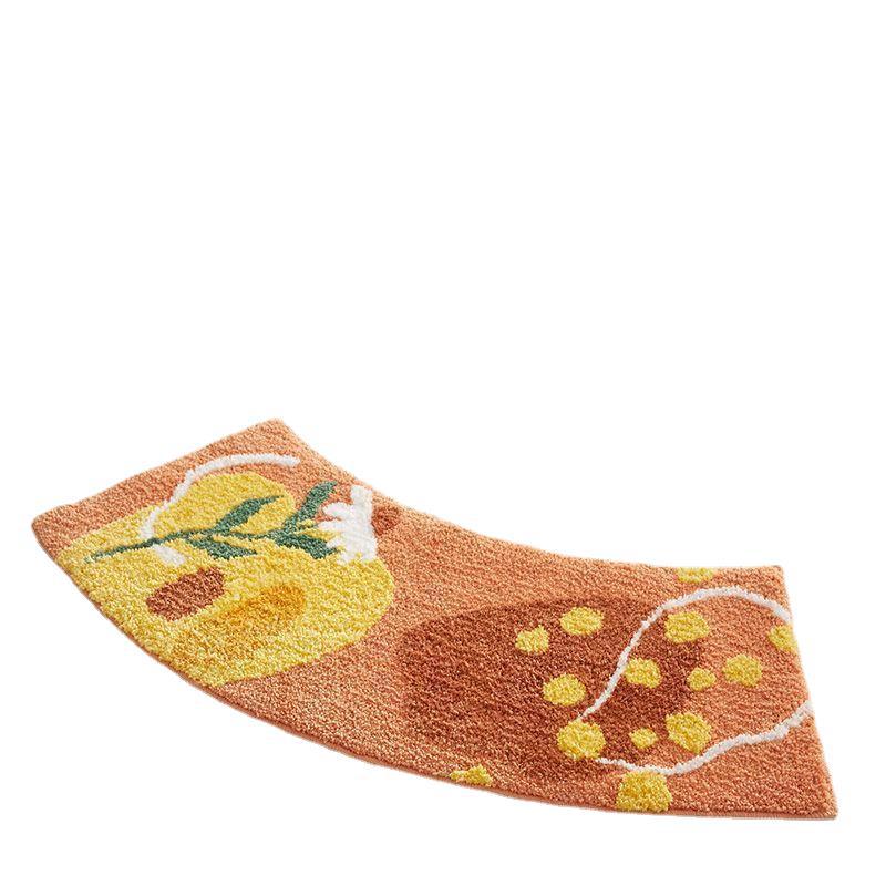 Absorbent Floor Mat Fan-shaped Carpet Shower Room Door Mat Bathroom Non-slip Pi-Mart