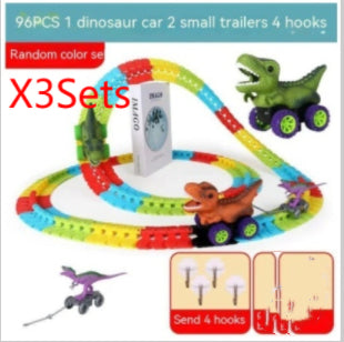 Children's Roller Coaster Dinosaur Track Electric Plastic Toy Pi-Mart