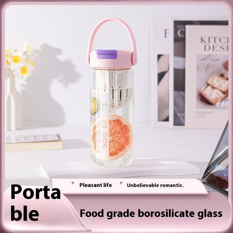 Glass Simple And Portable With Straw Cup Pi-Mart