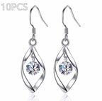 Zircon Reduction Silver Earrings Pi-Mart