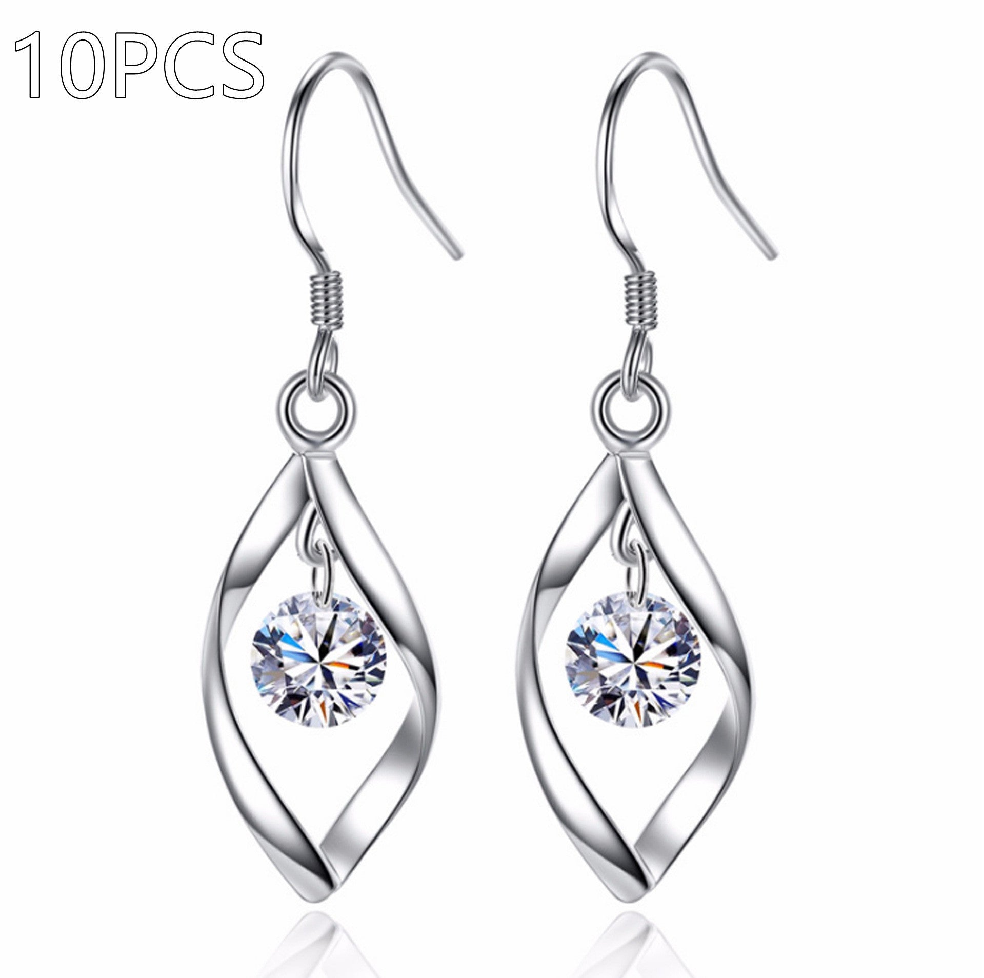 Zircon Reduction Silver Earrings Pi-Mart