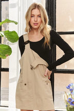 Adjustable Wide Strap Square Neck Overall Dress For Women – Modern Chic, Customizable Fit, Casual & Versatile Stevvex