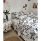 Vintage Camellia Pure Cotton Four-piece Sheet Duvet Cover Pi-Mart