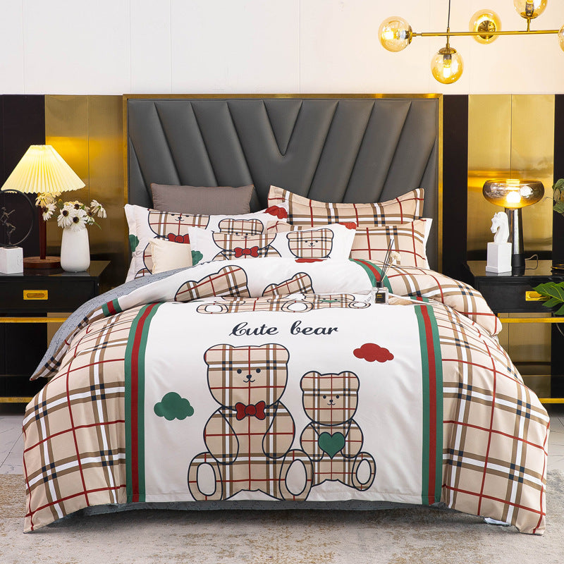 Thickened Brushed Four-piece Winter Bed Sheet And Duvet Cover Three-piece Bedding Set Pi-Mart