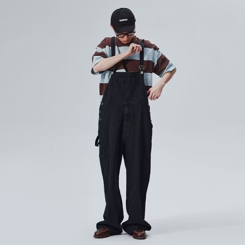 Jumpsuit Suspender Men's Business Shirt Wide Leg Pants Lootquake LLC