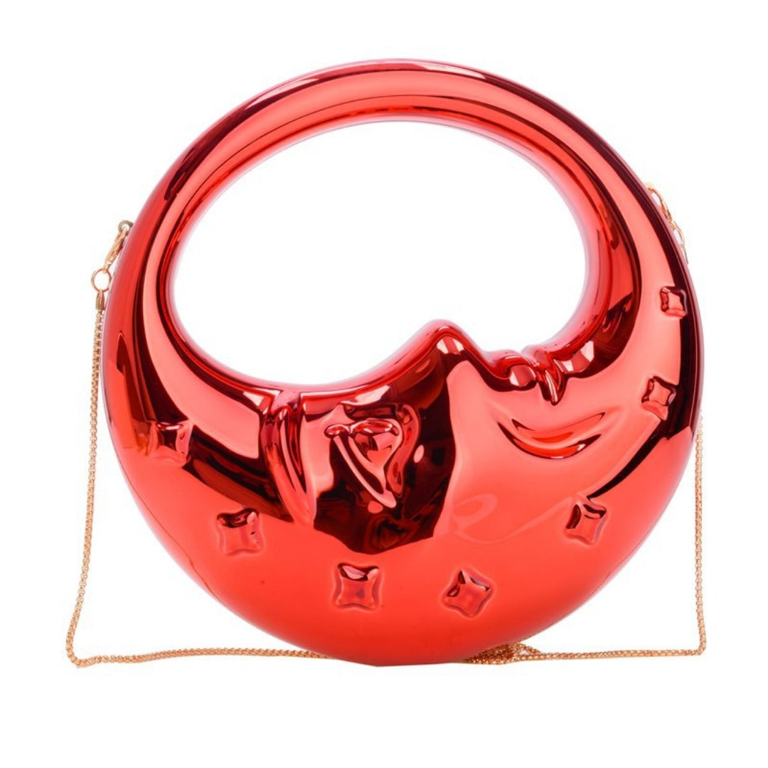 Acrylic Moon Shaped Bag, Women Shoulder Evening Bag, Evening Purse, Evening Bags for Women Formal, Clutch Purse,  Clutch Purse Casual,  Clutch Purse Party,  Prom Bag,  Party Purse, - SJB-DIAMOND ELITES