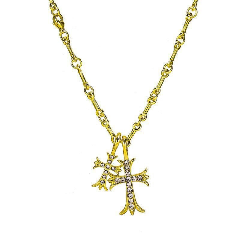 Double Cross Pendant Necklace Pi-Mart