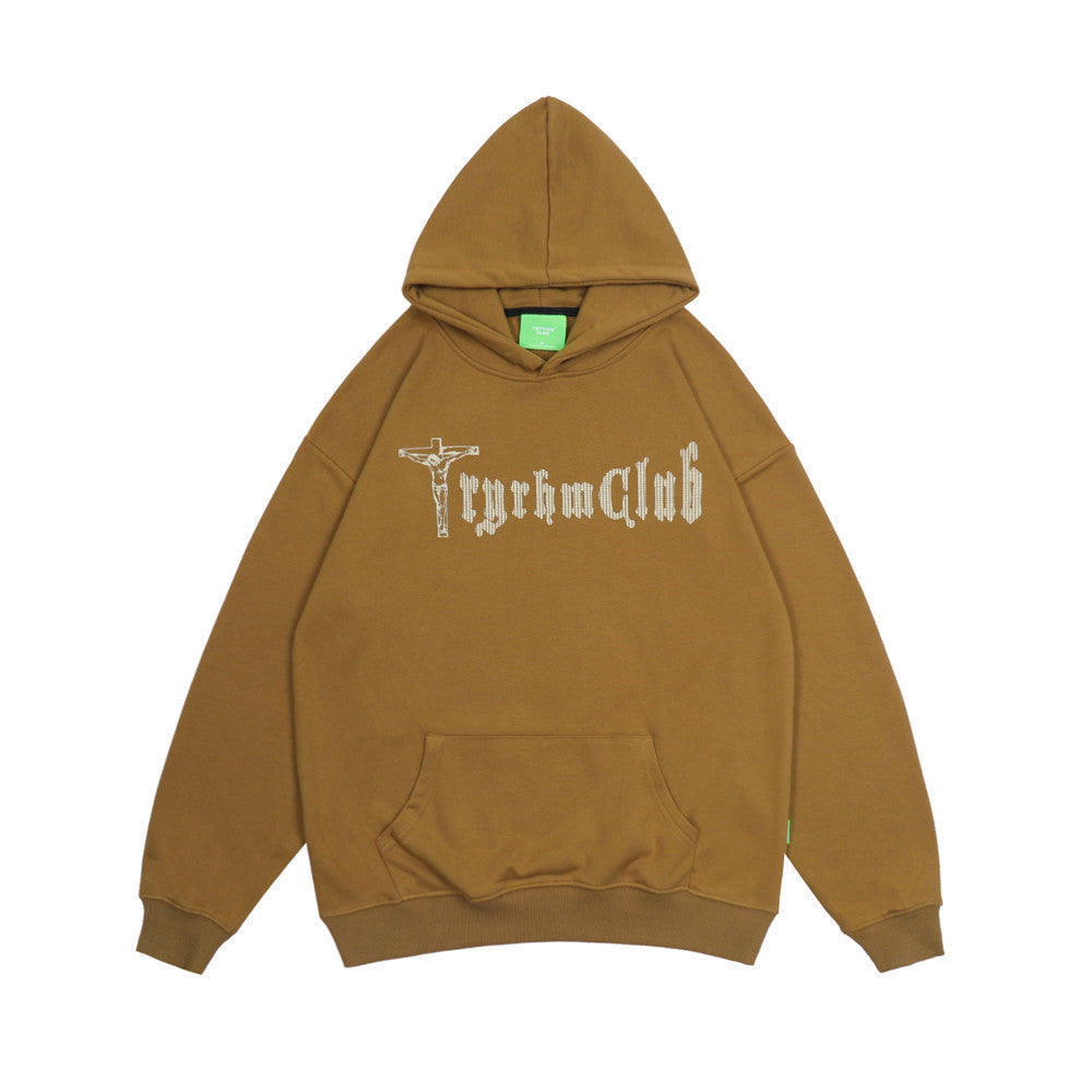 Fashionable Men's Cross Print Hooded Sweatshirt Pi-Mart