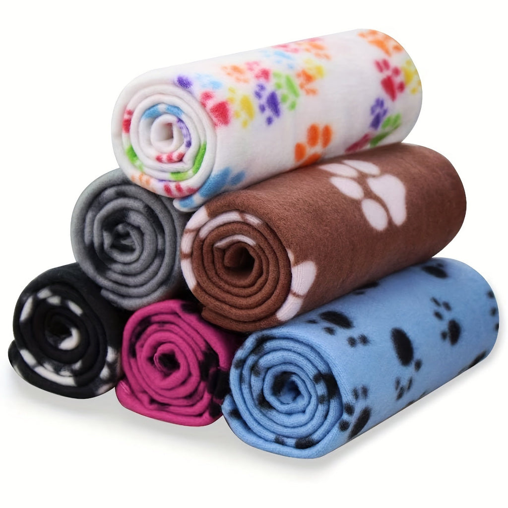 6-Pack of Warm Paw Print Dog Blanket Bed Covers to Keep Your Furry Pets Cozy! Lootquake LLC