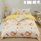 Cotton Four-piece Set Girl Heart Cartoon Pure Cotton  Linen Duvet Cover Bed Pi-Mart