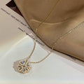 Retro Magnetic Folding Heart Shaped Four Leaf Clover Pendant Necklace Women Love Clavicle Chain Gifts Openable Choker Jewelry Pi-Mart