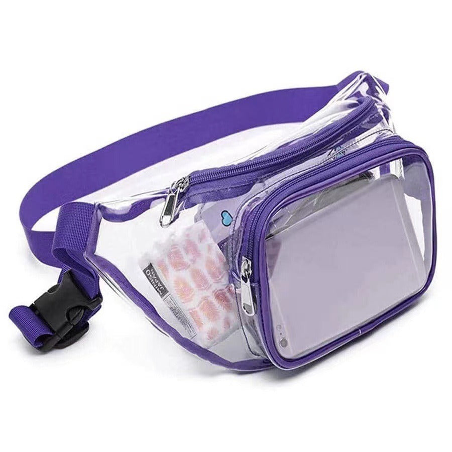 PVC transparent bag waterproof fanny pack Storage Bag for Portable Travel & Sports | Durable Fanny Pack with Clear Design for Secure and Easy Access - SJB-DIAMOND ELITES
