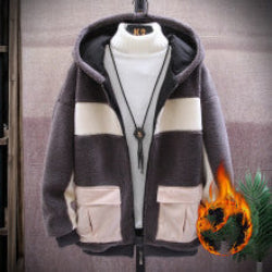 Premium Lamb Wool Blend Hooded Coat – Hong Kong-Inspired Sophistication Pi-Mart