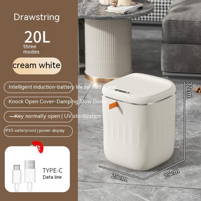 Smart Trash Can With Lid For Bedroom And Living Room Kitchen Storage Box Trash Can Induction Small Car Box Automatic Smart Dustbin Smart Trash Bin Pi-Mart