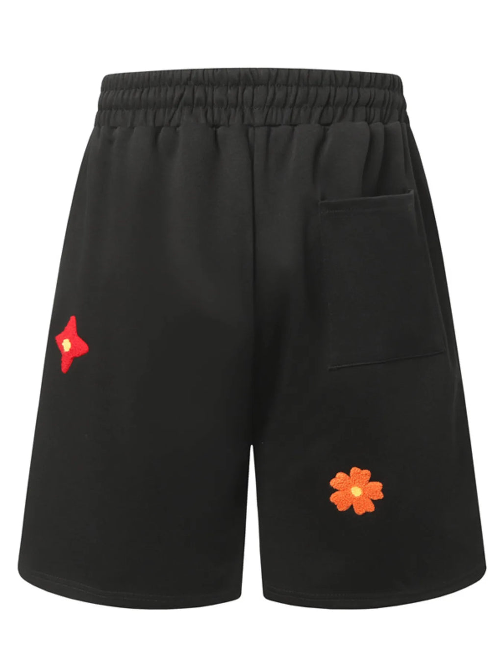 Men's Floral Embroidered Drawstring Shorts