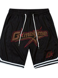 Men's Drawstring Striped Hem Basketball Shorts
