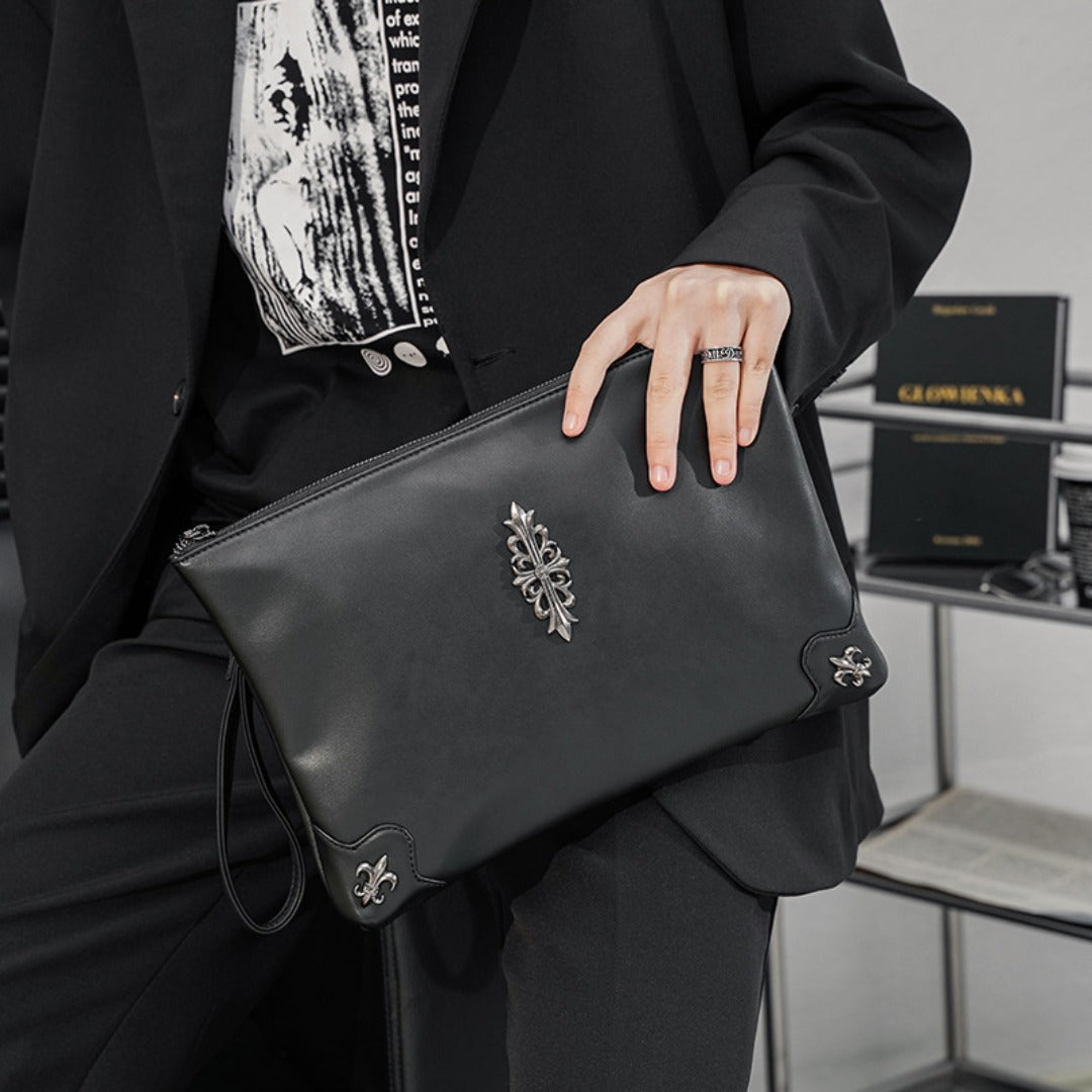 Men's stylish fashion evening clutch bags rivet messenger bags iPad wrist bags, wristlet purses,