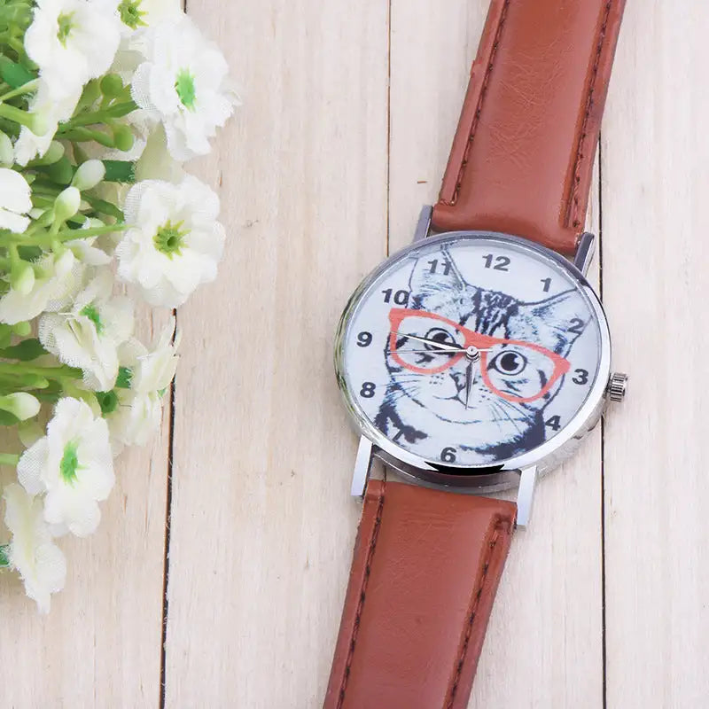 Cute Lady Simple Fashion Trendy Eyes Cat Digital Watch Lootquake LLC