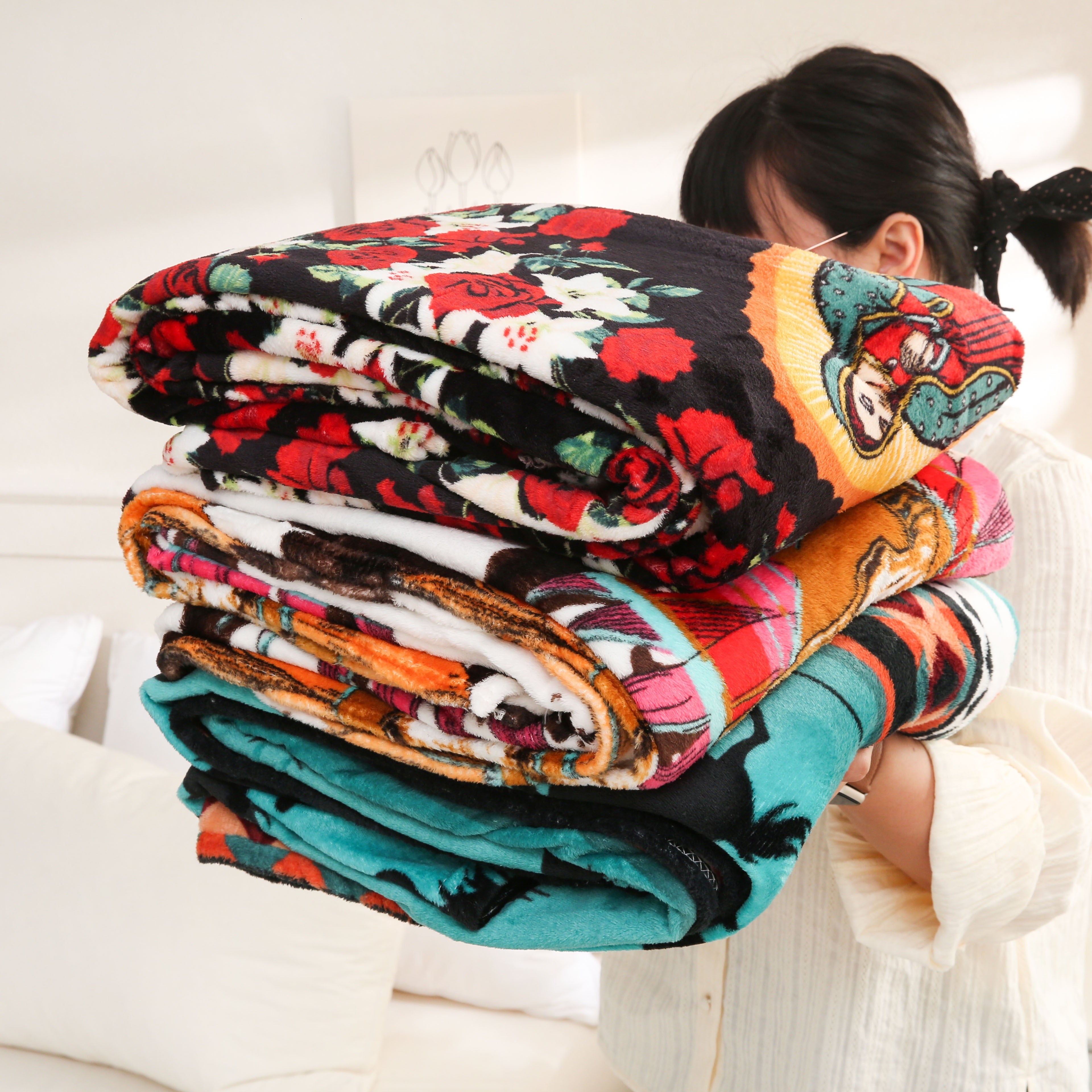 1pc Southwest Native American Flannel Polyester Throw Double-side Printed Blanket, Aztec Geometry Pattern Travel Couch Bed Blanket Plush Soft Lightweight Blanket For All Season Lootquake LLC