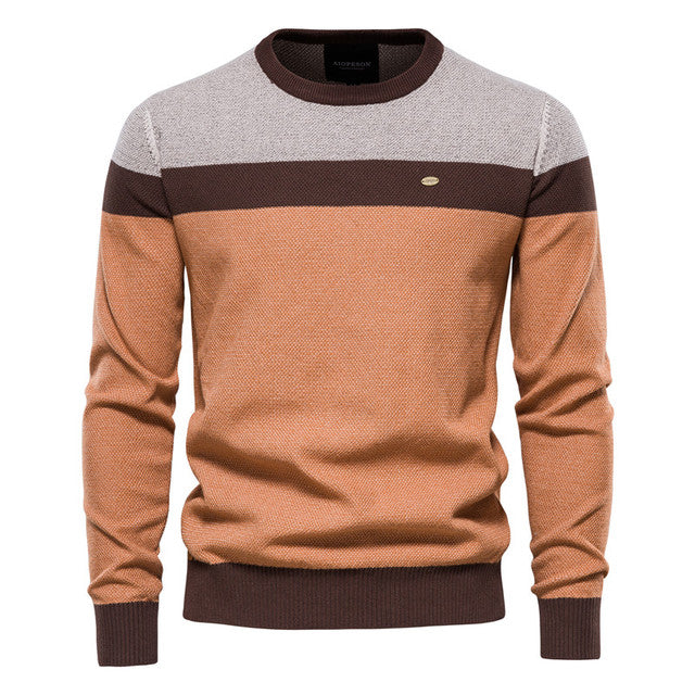 Spliced Cotton Men's Sweater Pi-Mart
