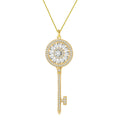 S925 Sterling Silver Key Diamond-studded Necklace Pi-Mart