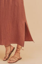 Side Slit Round Neck Sleeveless Tank Dress For Women Versatile, Comfortable & Easy to Style for Any Occasion