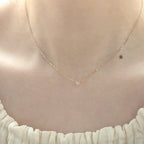Women's Pure 14k Yellow Gold Single Diamond  Necklace Pi-Mart