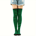 Vibrant Striped Knee High Socks - Women's Calf Socks for Music Festival, Cosplay Party, and Fashion Statement - Soft, Stretchy, and Comfortable Stockings & Hosiery for All-Day Wear Lootquake LLC