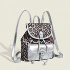 Retro contrasting leopard print backpack, women's autumn and winter design commuter versatile backpack - SJB-DIAMOND ELITES