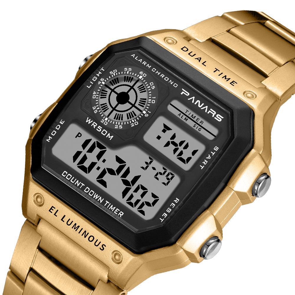 Luxury Famous Sports Business Square Retro Watch Waterproof 50M WIth Count Down Timer Digital Stopwatch Clock For Men and Woman Unisex Watch - SJB-DIAMOND ELITES