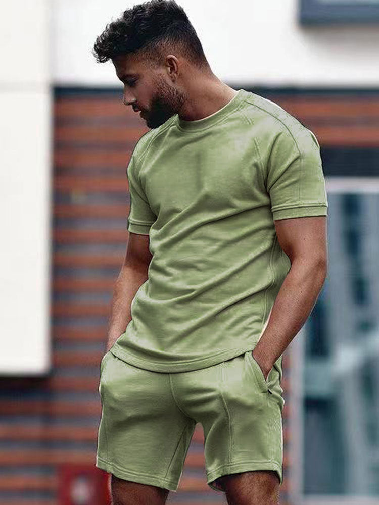 Men's Casual Short Sleeve T-Shirt Sports Suit Lootquake LLC