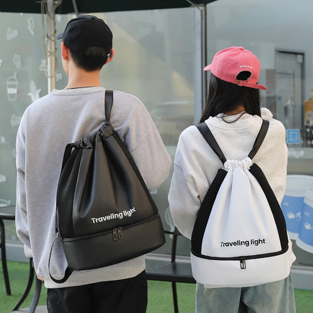 Sports fitness backpack, wet and dry separation swimming backpack purse, short trip waterproof portable backpack