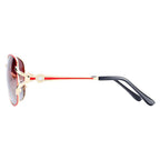 Elegant Women Gradient Luxury Polarized Sunglasses Luxury Round Eyewear With Metal High Quality Frame  lunette de soile - SJB-DIAMOND ELITES