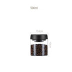 Vacuum Sealed Jug Set Black Coffee Beans Glass Airtight Canister Kitchen Food Grains Candy Keep Good Storage Jar Set Kitchen Gadgets Pi-Mart