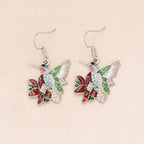 Colorful Hummingbird Full Diamond Pendant Earrings Pi-Mart