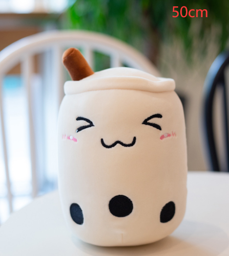 Cute Fruit Drink Plush Stuffed Soft Strawberry Milk Tea Plush Boba Tea Cup Toy Bubble Tea Pillow Cushion Kids Gift Pi-Mart