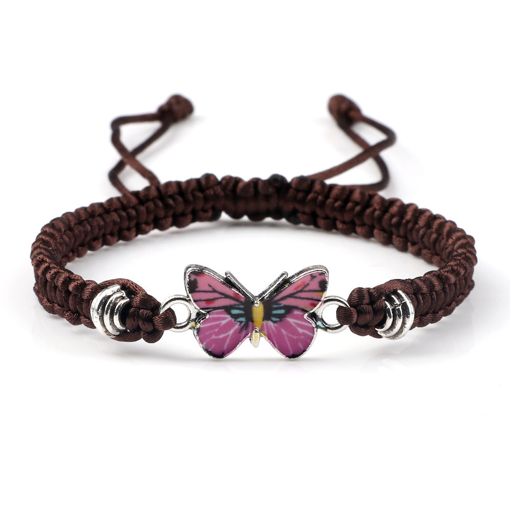 Couple Butterfly Buckle Braided Bracelet Pi-Mart