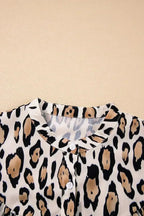 Light Leopard Print Balloon Sleeve Loose Blouse | Femstylo