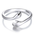 Sterling Silver Embrace Ring Hug Pi-Mart