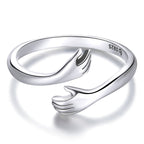 Sterling Silver Embrace Ring Hug Pi-Mart