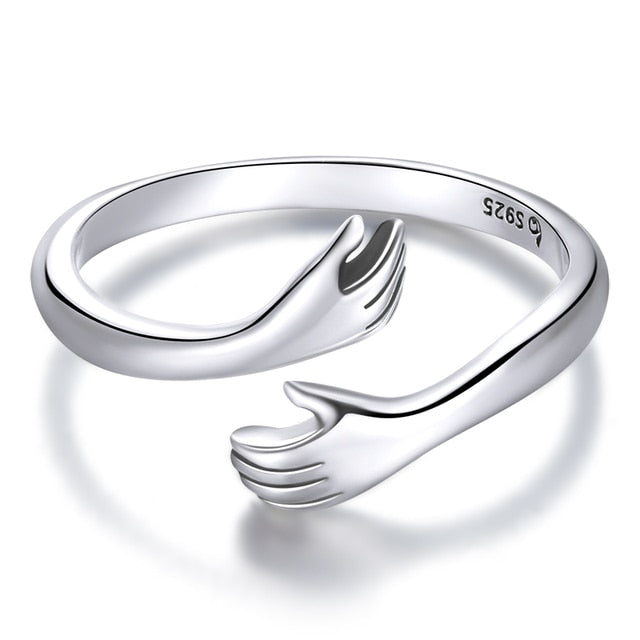 Sterling Silver Embrace Ring Hug Pi-Mart