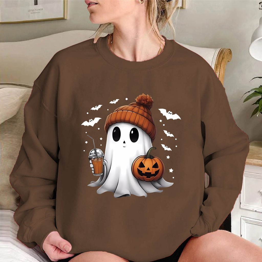 Fashion Drop-shoulder Sweater Women's Halloween Velvet Hoodie Pi-Mart