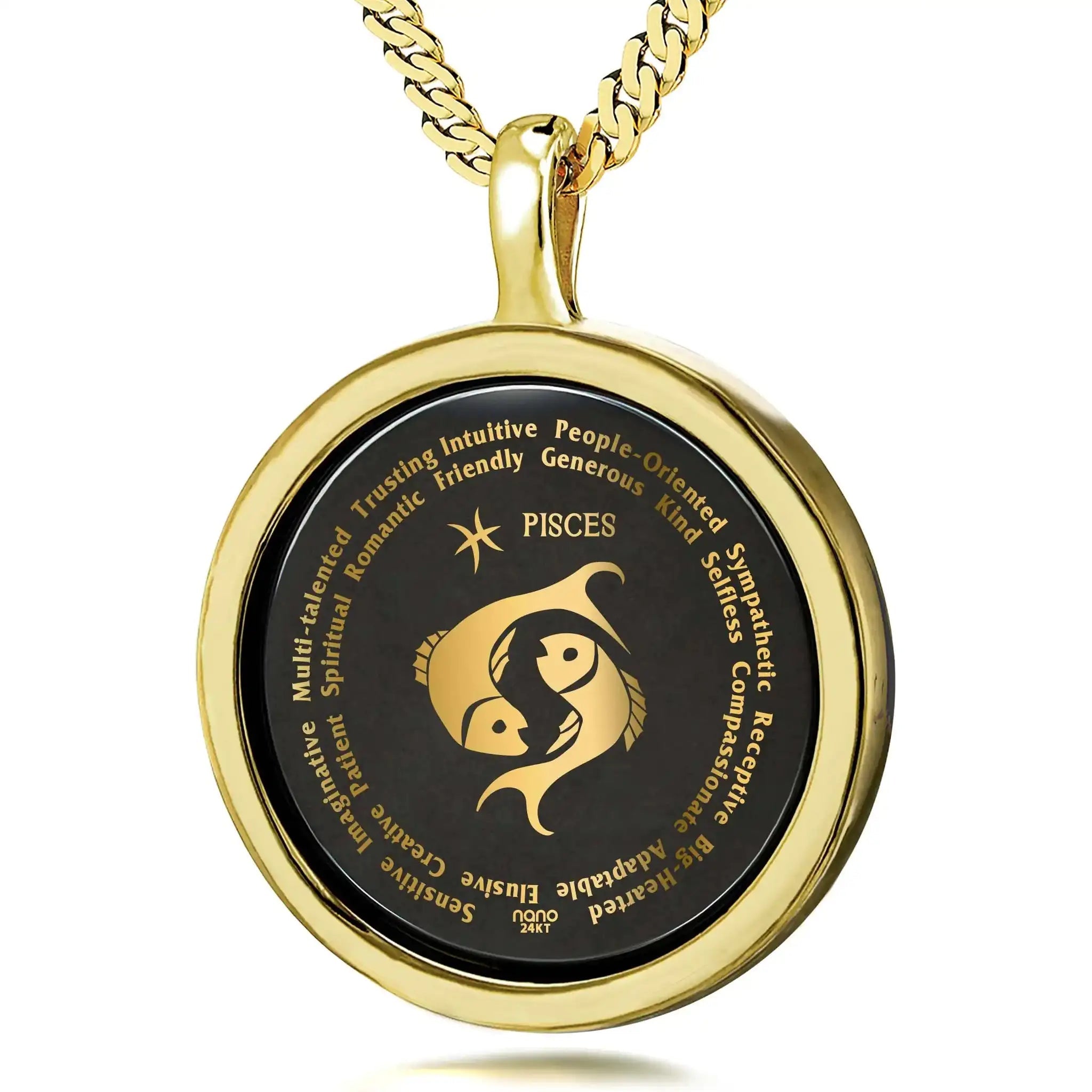 Pisces Necklaces for Lovers of the Zodiac 24k Gold Inscribed Lootquake LLC