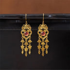 Bat Tassel Earring Girl New Chinese Blue And White Carving