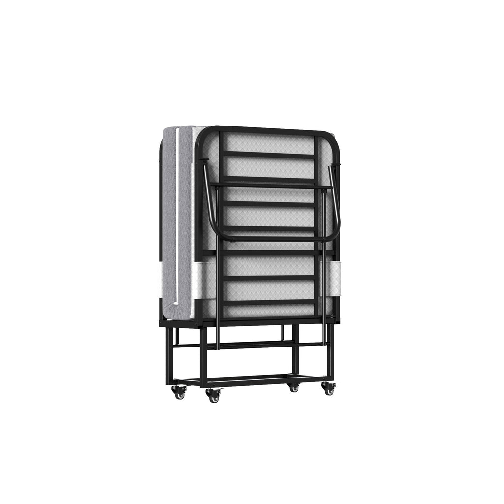 Folding Bed With Mattress  Foam Mattress All Steel Pipe Frame Pi-Mart