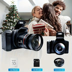 Digital Camera Photography With 2.4-inch LCD Screen, 16xdigital Camera 1080p Mini Camera Vlog Camera With 9.88mm Wide-angle Lens Cool Stuff Travel Essentials Gift, Body Camera Compact Travel Camera, Camera For Vlogqing, Camer Lootquake LLC
