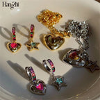 Colorful Heart Star Earrings Pi-Mart