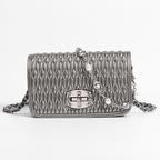Simple female bag trendy embroidery purse with diamond chain single shoulder purse crossbody - SJB-DIAMOND ELITES