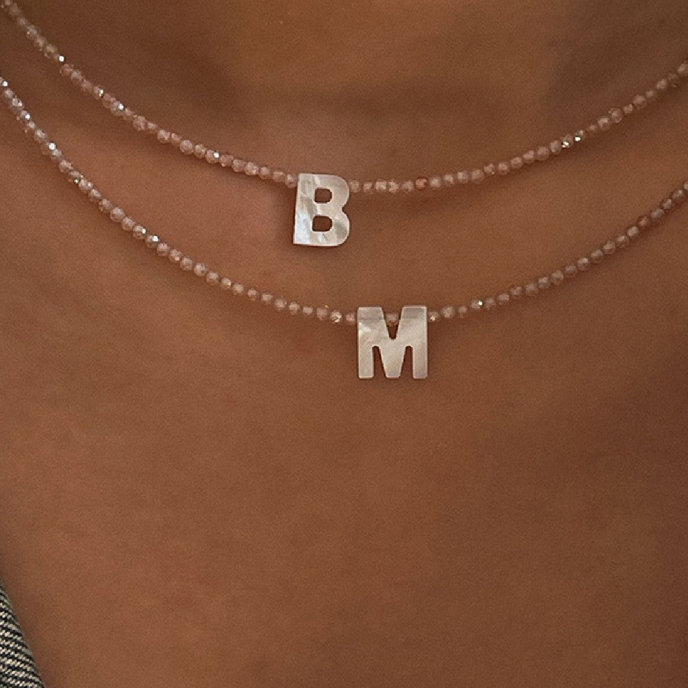Women's Simple Shell Letter Collar Necklace Pi-Mart