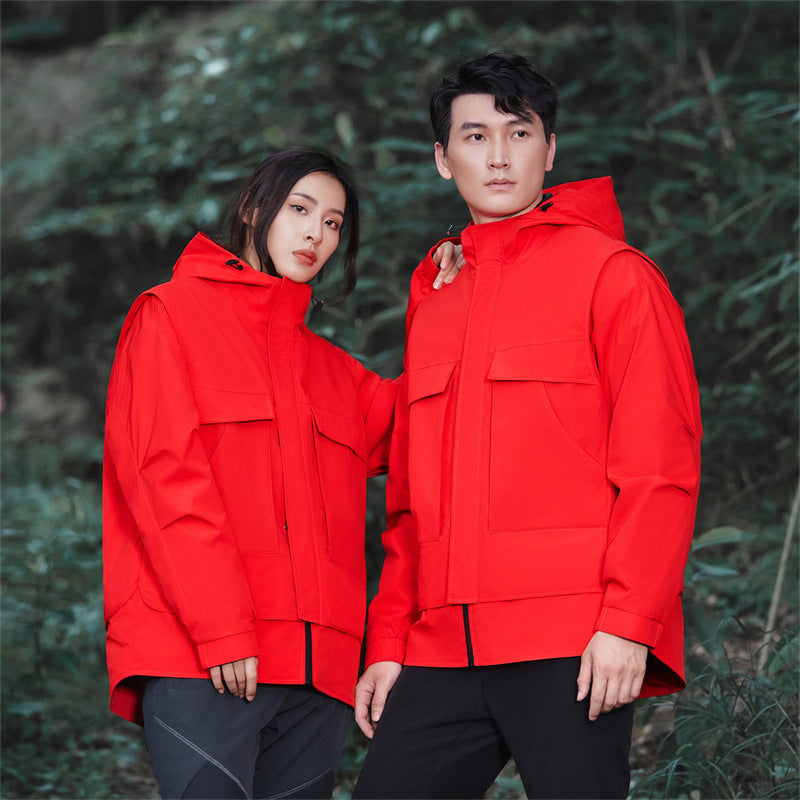 3-in-1 Waterproof Winter Jacket for Men & Women - Removable Down Liner Hooded Windbreaker (5000mm, 90 White Duck Down) - S-6XL Pi-Mart